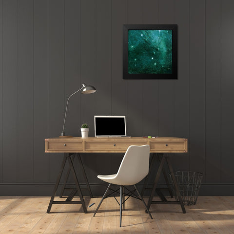 Emerald Galaxy Mate Black Modern Wood Framed Art Print by Grey, Jace
