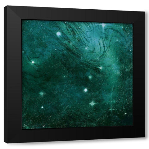 Emerald Galaxy Mate Black Modern Wood Framed Art Print by Grey, Jace