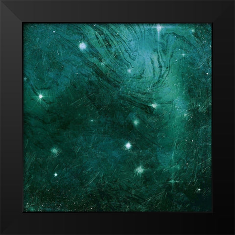 Emerald Galaxy Mate Black Modern Wood Framed Art Print by Grey, Jace