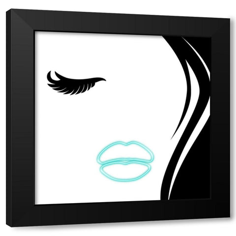 Face Glow Black Modern Wood Framed Art Print by Grey, Jace