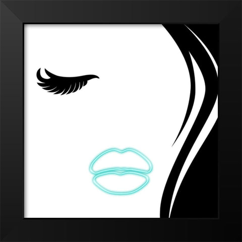 Face Glow Black Modern Wood Framed Art Print by Grey, Jace