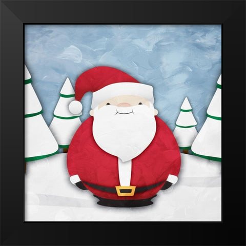 Smiling Santa Black Modern Wood Framed Art Print by Grey, Jace