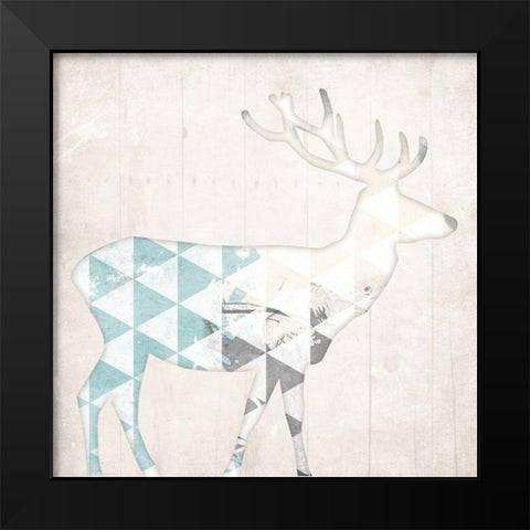 Deer Abstract Black Modern Wood Framed Art Print by Grey, Jace