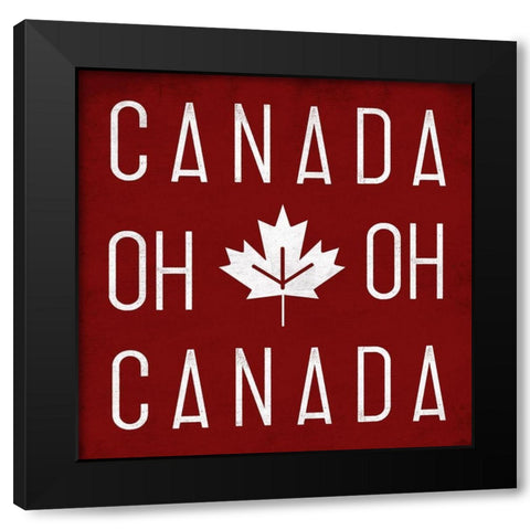 Oh Canada Oh Canada Black Modern Wood Framed Art Print with Double Matting by Grey, Jace