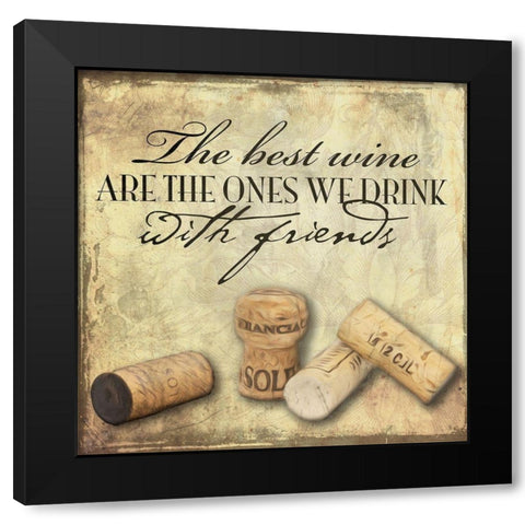 Best Wine Black Modern Wood Framed Art Print by Grey, Jace