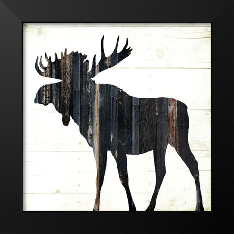 Wood On Wood Moose Black Modern Wood Framed Art Print by Grey, Jace