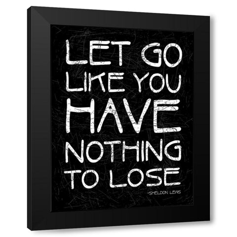 Let Go Black Modern Wood Framed Art Print with Double Matting by Grey, Jace