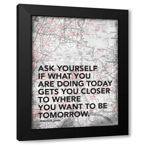 Ask Your Self Black Modern Wood Framed Art Print by Grey, Jace