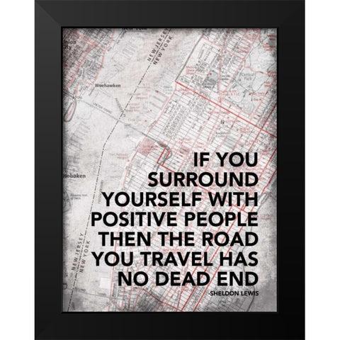 Positive People Black Modern Wood Framed Art Print by Grey, Jace