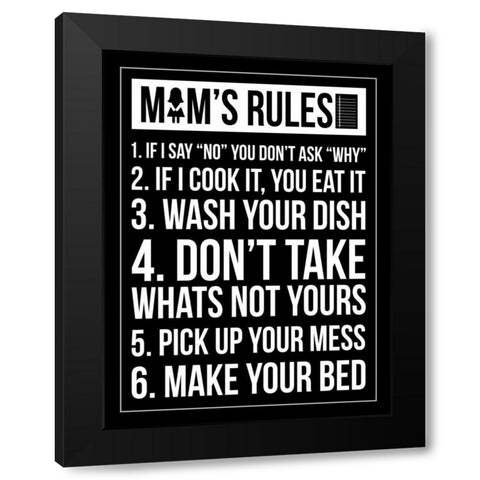 Mom Rules IV Black Modern Wood Framed Art Print with Double Matting by Grey, Jace