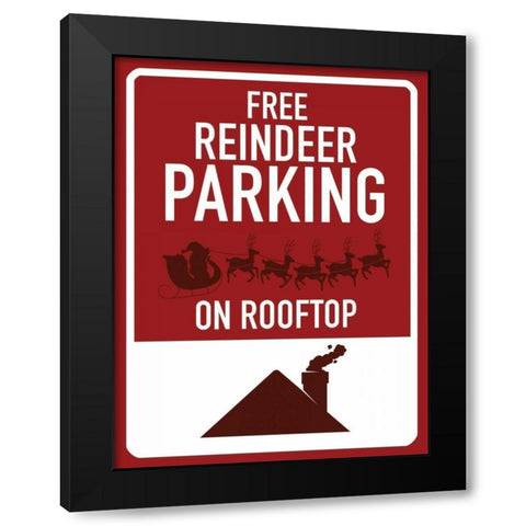 Free Reindeer Parking Black Modern Wood Framed Art Print by Grey, Jace