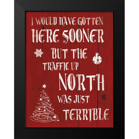 Holiday Traffic Black Modern Wood Framed Art Print by Grey, Jace