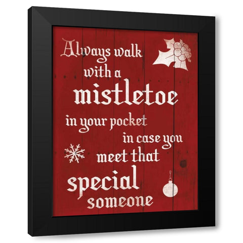 Mistletoe Black Modern Wood Framed Art Print with Double Matting by Grey, Jace