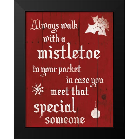 Mistletoe Black Modern Wood Framed Art Print by Grey, Jace