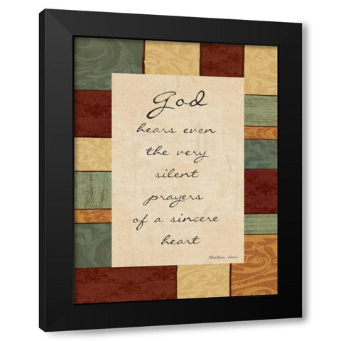 God Hears Black Modern Wood Framed Art Print by Grey, Jace