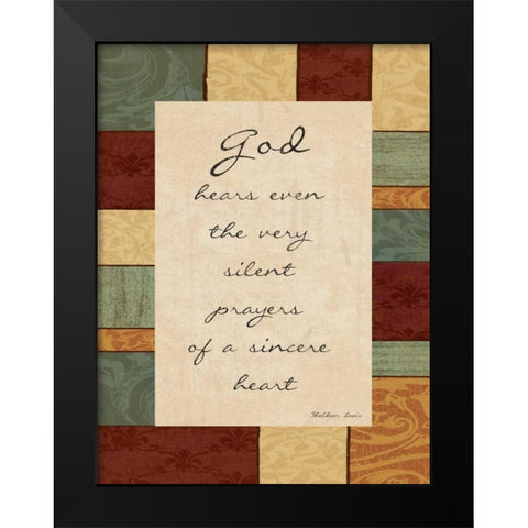 God Hears Black Modern Wood Framed Art Print by Grey, Jace