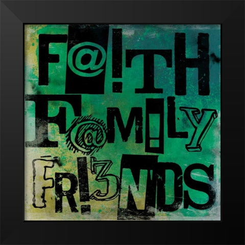 FFF Black Modern Wood Framed Art Print by Grey, Jace