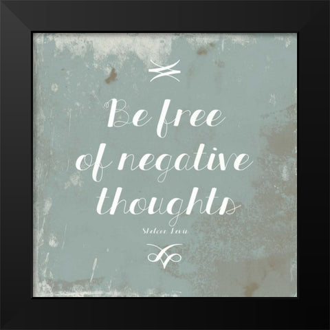 Negative Thoughts Black Modern Wood Framed Art Print by Grey, Jace