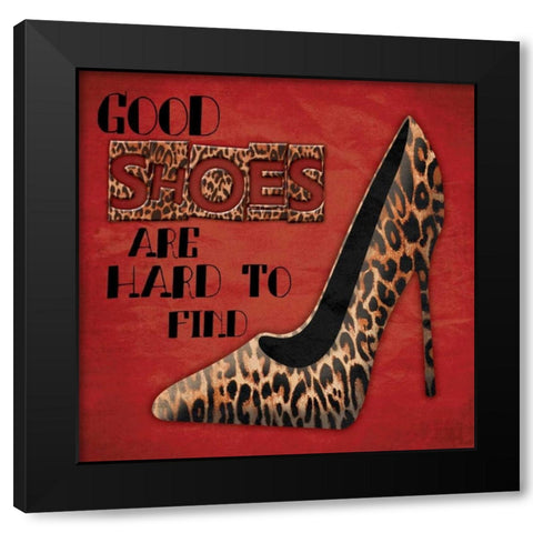 Shoes Black Modern Wood Framed Art Print with Double Matting by Grey, Jace