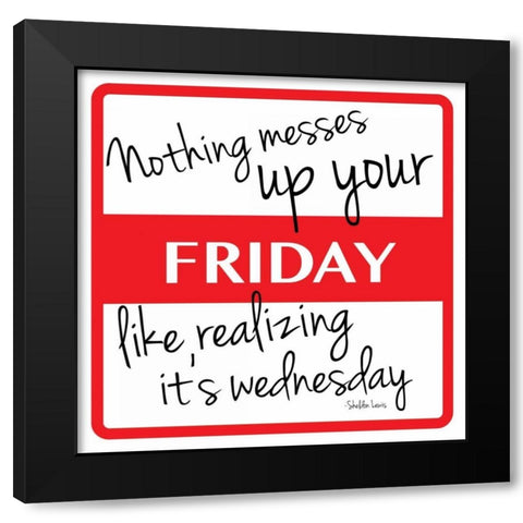 Friday Black Modern Wood Framed Art Print with Double Matting by Grey, Jace