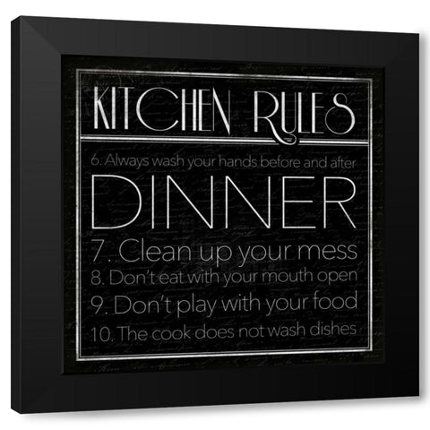 Kitchen Rules 2 Black Modern Wood Framed Art Print by Grey, Jace