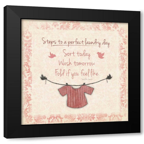 Laundry Red Black Modern Wood Framed Art Print by Grey, Jace