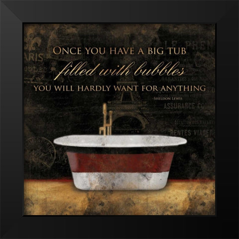 Big Tub Black Modern Wood Framed Art Print by Grey, Jace