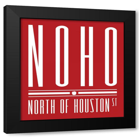 NOHO red Black Modern Wood Framed Art Print with Double Matting by Grey, Jace
