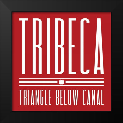 TRIBECA red Black Modern Wood Framed Art Print by Grey, Jace