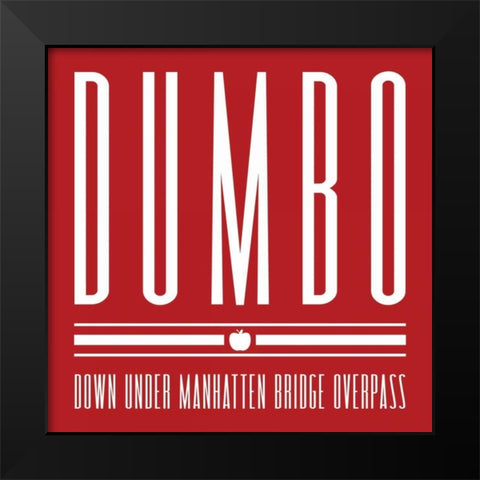 DUMBO red Black Modern Wood Framed Art Print by Grey, Jace