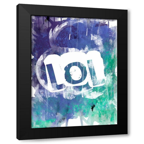 Watercolor LOL Black Modern Wood Framed Art Print with Double Matting by Grey, Jace