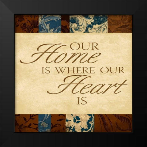 Heart Black Modern Wood Framed Art Print by Grey, Jace