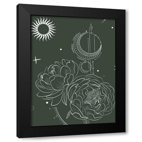 Bohemian Astrology Black Modern Wood Framed Art Print by Keith, Jesse