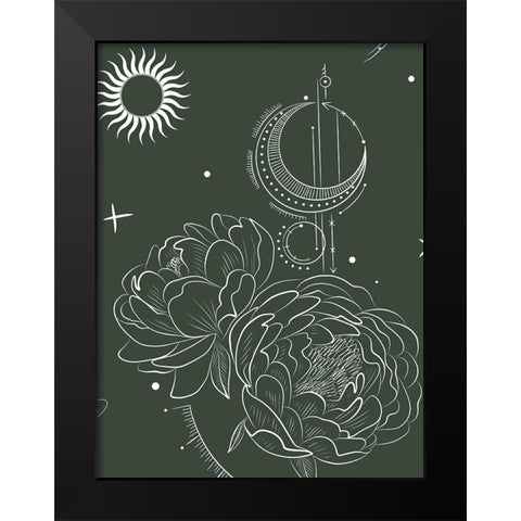Bohemian Astrology Black Modern Wood Framed Art Print by Keith, Jesse