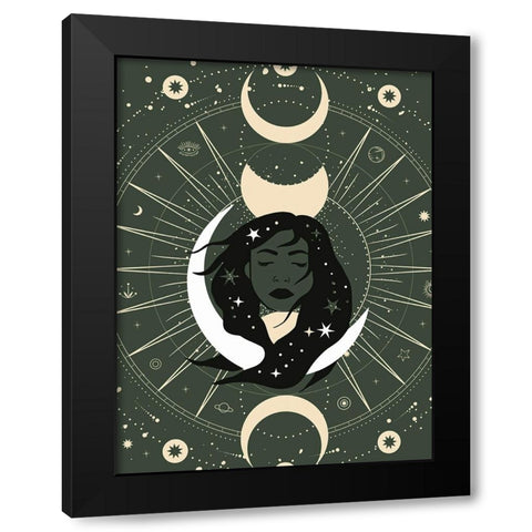 Her Eclipse Black Modern Wood Framed Art Print by Keith, Jesse