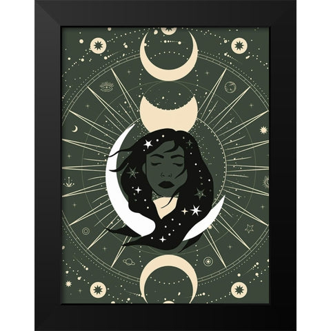 Her Eclipse Black Modern Wood Framed Art Print by Keith, Jesse