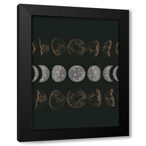 Green Gold Black Modern Wood Framed Art Print by Keith, Jesse