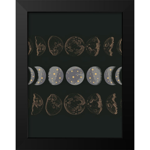 Green Gold Black Modern Wood Framed Art Print by Keith, Jesse