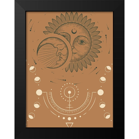 Man In The Moon Black Modern Wood Framed Art Print by Keith, Jesse