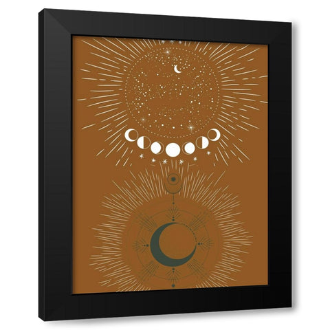 Green Moon Rise Black Modern Wood Framed Art Print by Keith, Jesse