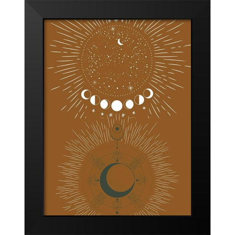 Green Moon Rise Black Modern Wood Framed Art Print by Keith, Jesse