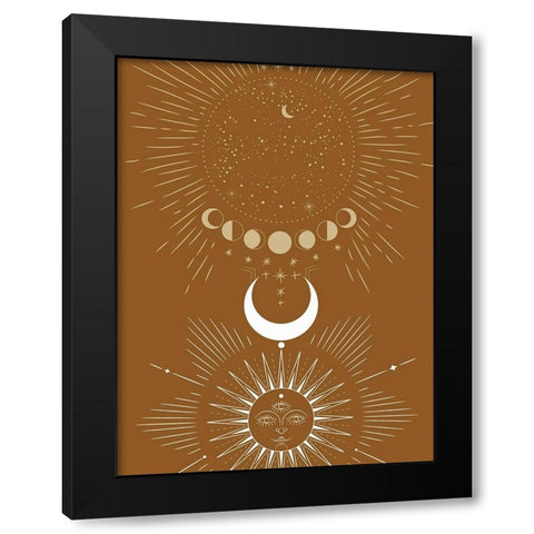 Sun And Moon Rise Black Modern Wood Framed Art Print by Keith, Jesse