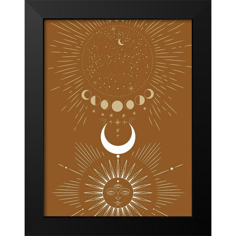 Sun And Moon Rise Black Modern Wood Framed Art Print by Keith, Jesse