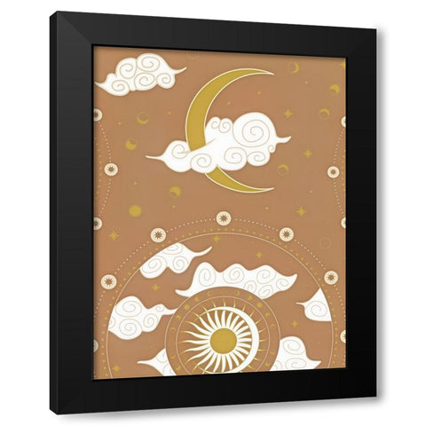 Moon Black Modern Wood Framed Art Print by Keith, Jesse
