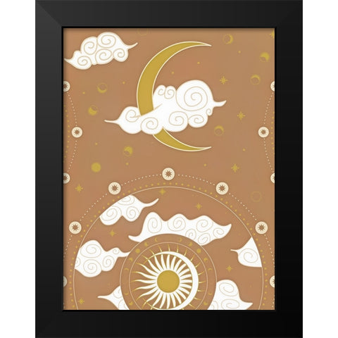 Moon Black Modern Wood Framed Art Print by Keith, Jesse