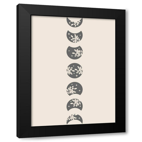 Flower Moons Black Modern Wood Framed Art Print by Keith, Jesse