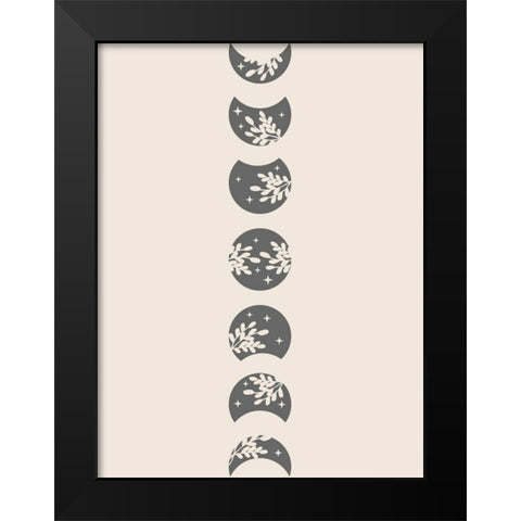Flower Moons Black Modern Wood Framed Art Print by Keith, Jesse