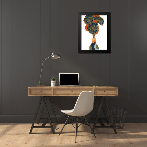Pop Daisies Black Modern Wood Framed Art Print by Keith, Jesse