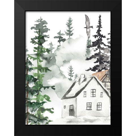 Snow Home Black Modern Wood Framed Art Print by Keith, Jesse