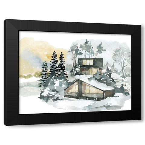 Hidden Cabin 2 Black Modern Wood Framed Art Print with Double Matting by Keith, Jesse